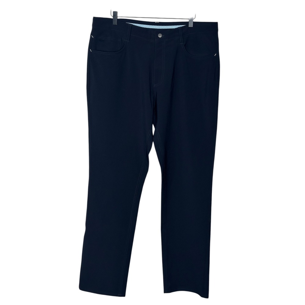 FootJoy Golf Pants 36x32 Navy Blue Athletic Fit 5-Pocket Performance Trousers